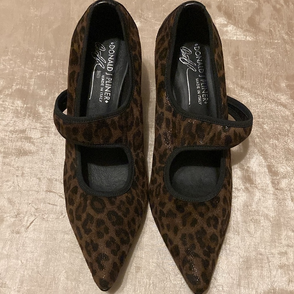 Donald J. Pliner Edna Leopard Kitten Heel Pumps - Picture 2 of 6